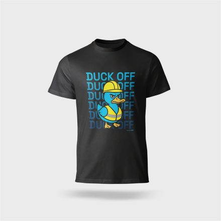 Nyomott póló fekete - Duck Off mintával