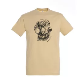 Nyomott póló Tacskó mintával homokszín