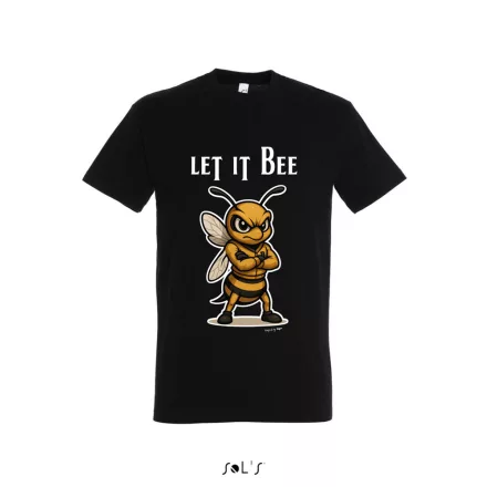 Nyomott póló Méhecske Let It Bee mintával fekete