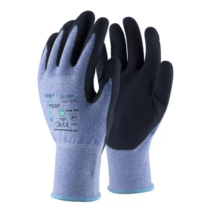 Top latexhab mártott kesztyű RLC001 kék-fekete