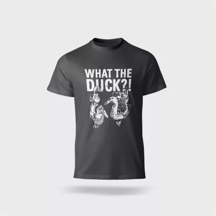Nyomott póló szürke - What The Duck mintával