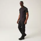 Regatta galléros póló Piqué Navigate 130 fekete-lime