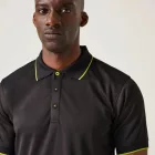 Regatta galléros póló Piqué Navigate 130 fekete-lime