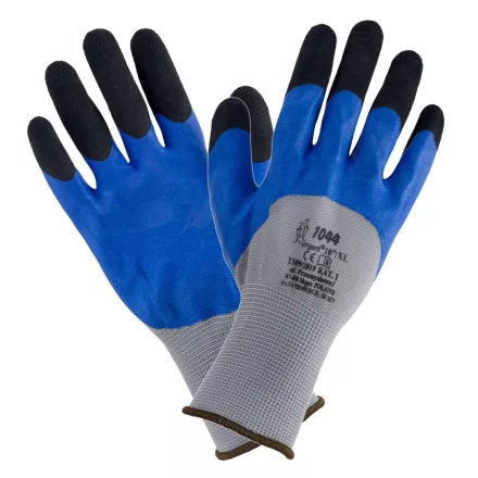 Urgent latex mártott kesztyű 1044 szürke-kék-fekete