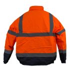 Urgent jól láthatósági bélelt bomber kabát fluo-narancs-tengerkék