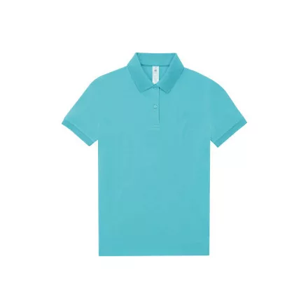 B&C női galléros póló My Polo 180 türkiz