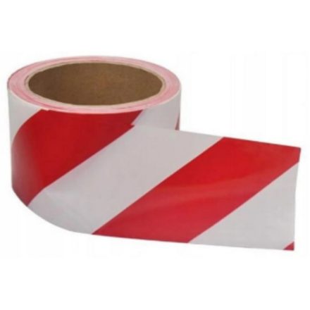 4WRK figyelmeztető szalag Warning Tape piros-fehér 100 m