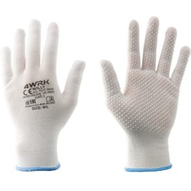 4WRK pontozott poliészter kesztyű Willy fehér