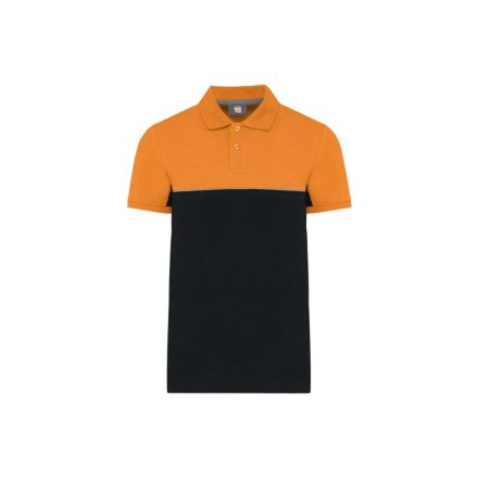 Kariban galléros póló WK 220 fekete-narancs