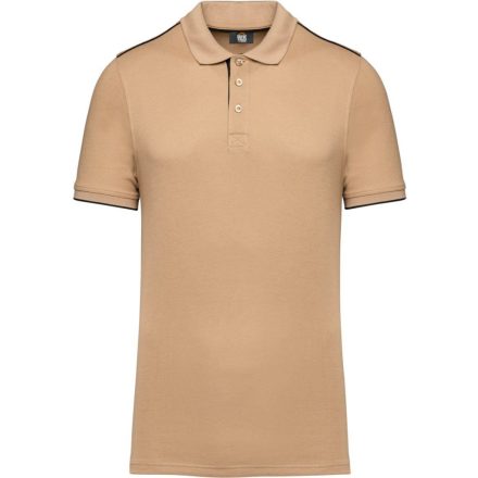 WK galléros póló Contrasting Day To Day 220 camel-fekete