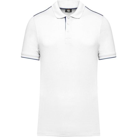 WK galléros póló Contrasting Day To Day 220 fehér-tengerkék