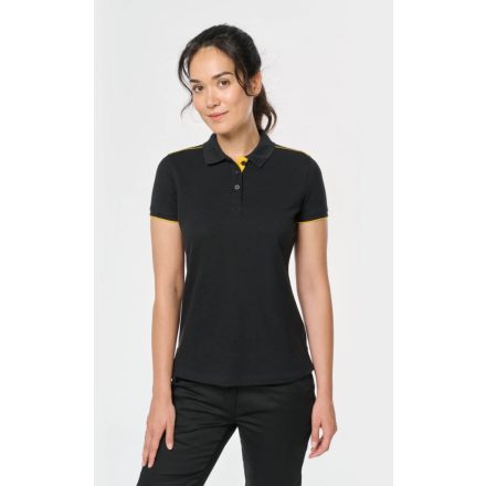 WK női galléros póló Contrasting Day To Day 220 fekete-sárga