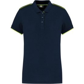   WK női galléros póló Contrasting Day To Day 220 tengerkék-fluo-sárga