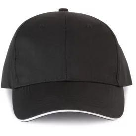 WK baseball sapka Oekotex Certified 6P fekete-fehér